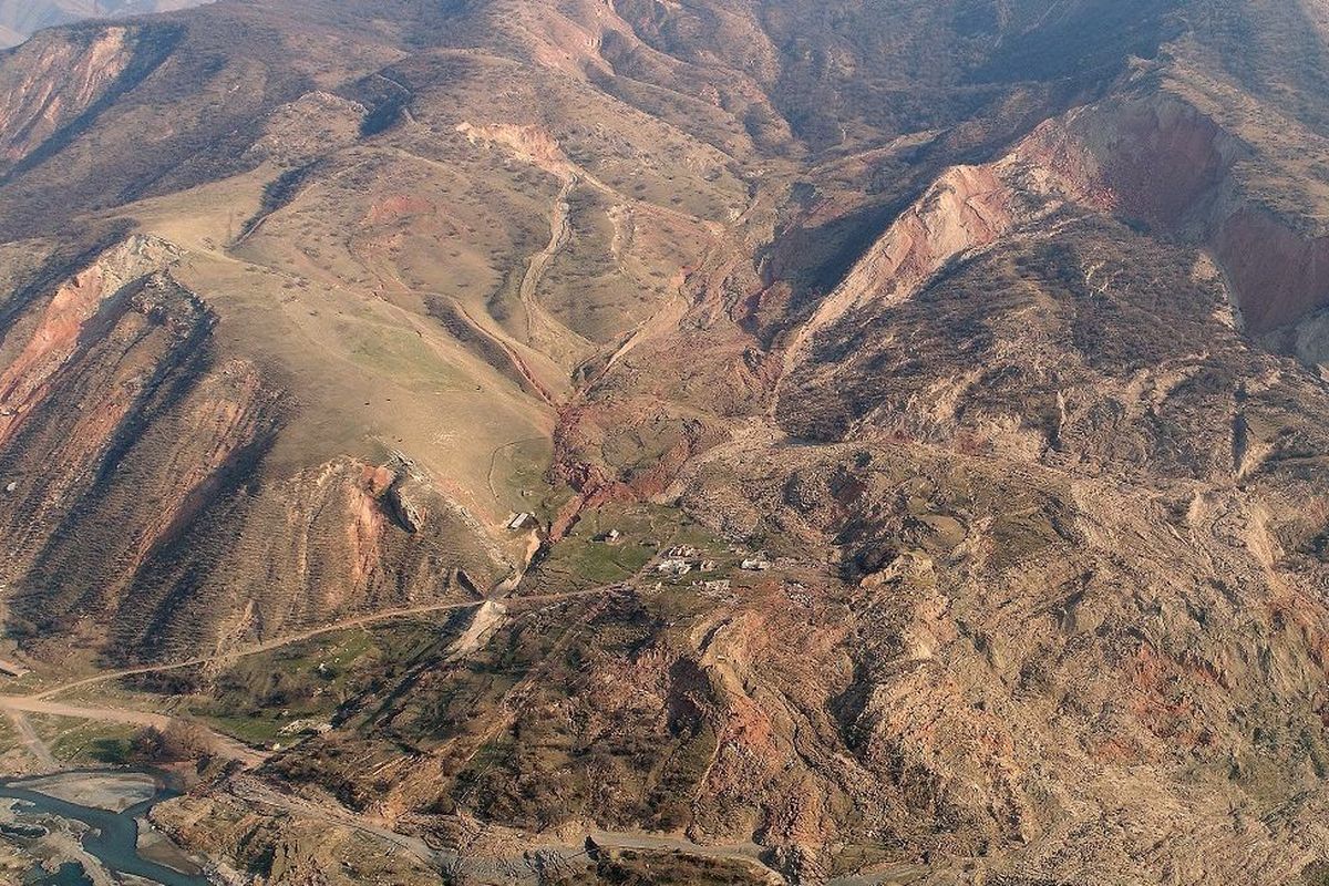 Photo of a landslide in Kyrgyzstan