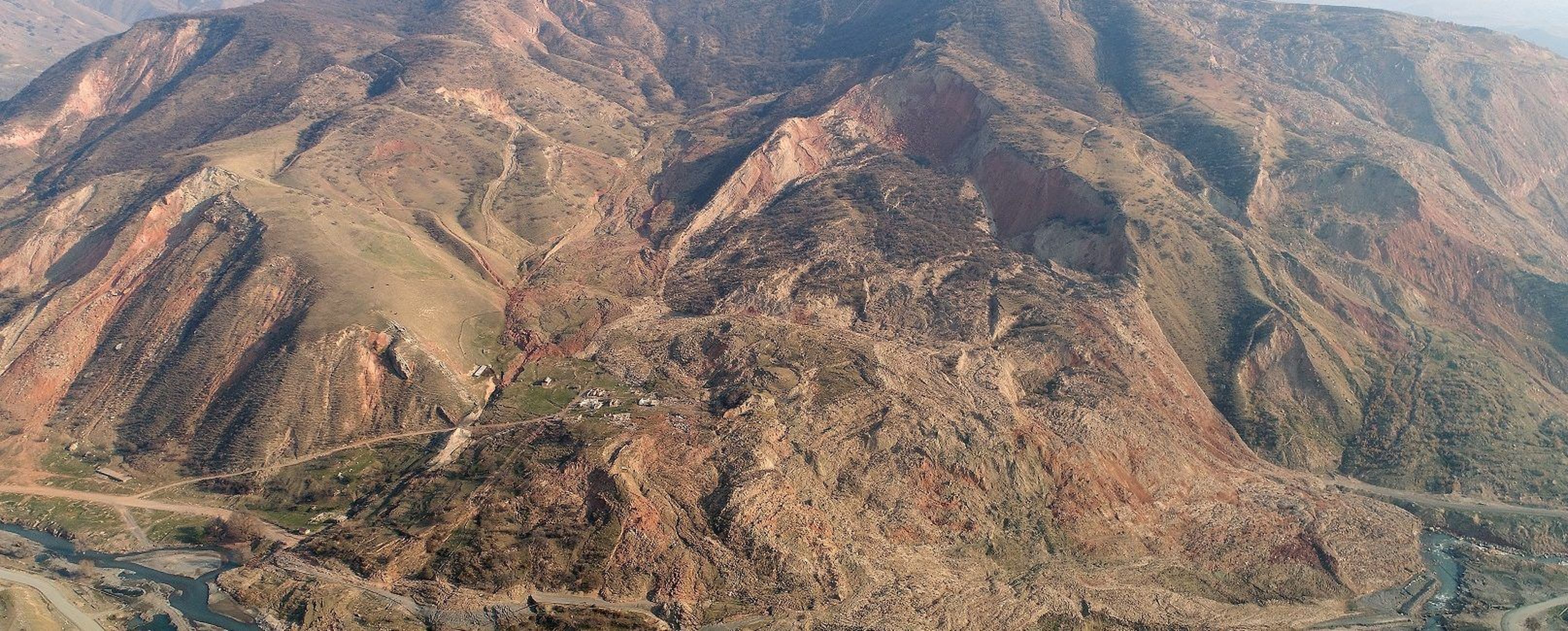 Photo of a landslide in Kyrgyzstan