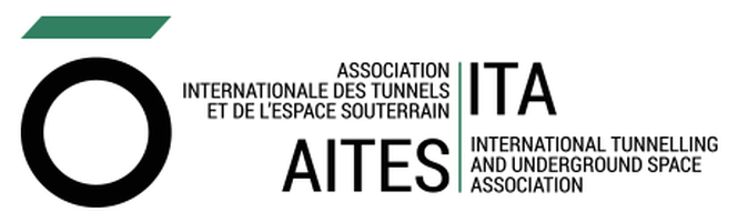 Logo der Internationalen Vereinigung für Tunnel- und Unterirdischen Raum (ITA/AITES) in Schwarz und Grün.